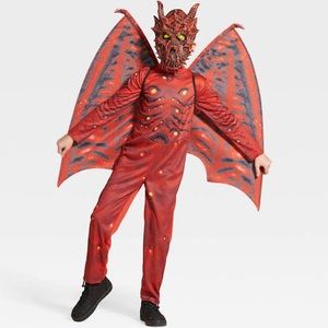 Hyde and Eek - Light Up Red Dragon Halloween Costume with Mask & Wings - sz M